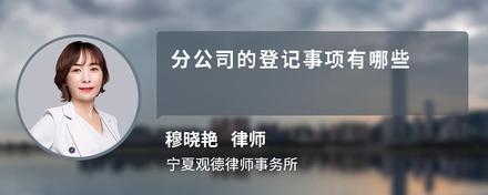 分公司的登记事项有哪些